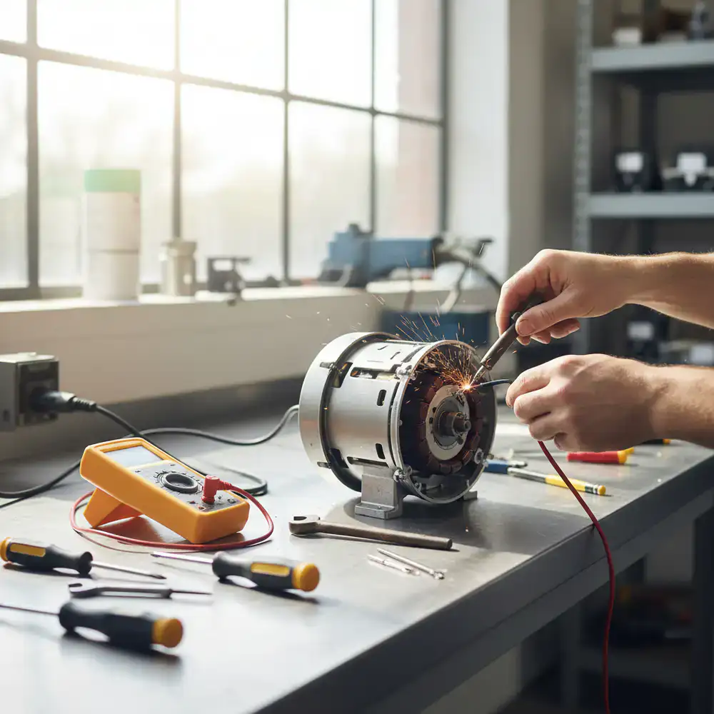 Reparatie van de wasmachine motor